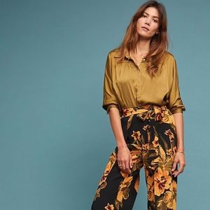 Anthropologie tie front blouse